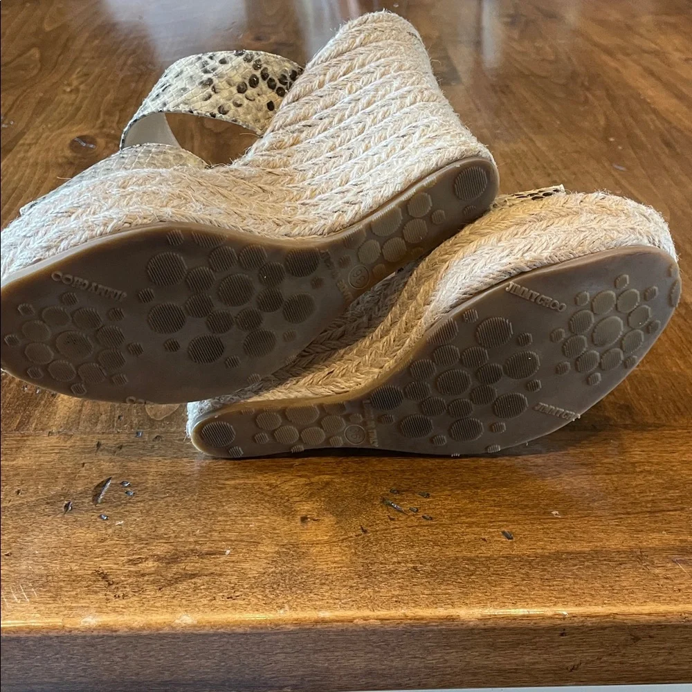 JIMMY CHOO Brown Snakeskin Sandal Espadrilles 36 - Picture 5 of 6
